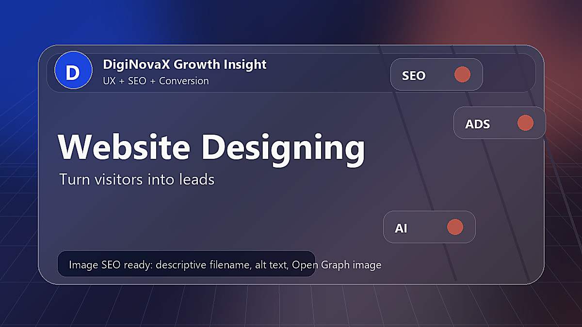 Website Designing blog cover image for UX SEO conversion and lead generation by DigiNovaX